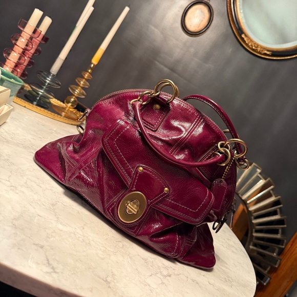 Coach Legacy Francine Patent Leather Satchel - Purple - Picture 1 of 11